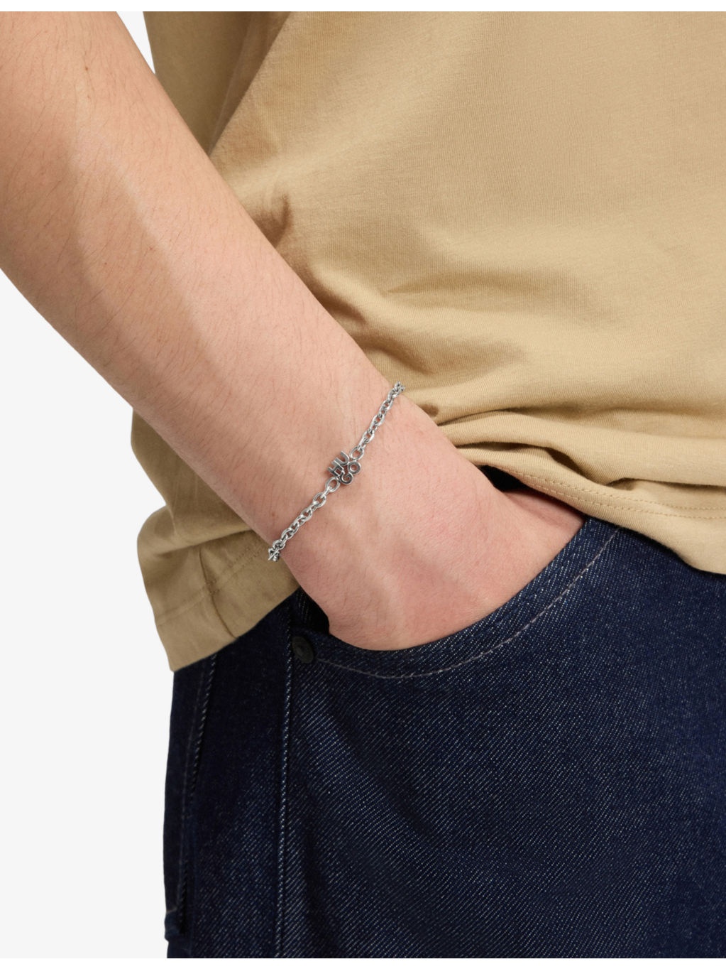 Stacked Logo-Plaque Stainless-Steel Bracelet - 2