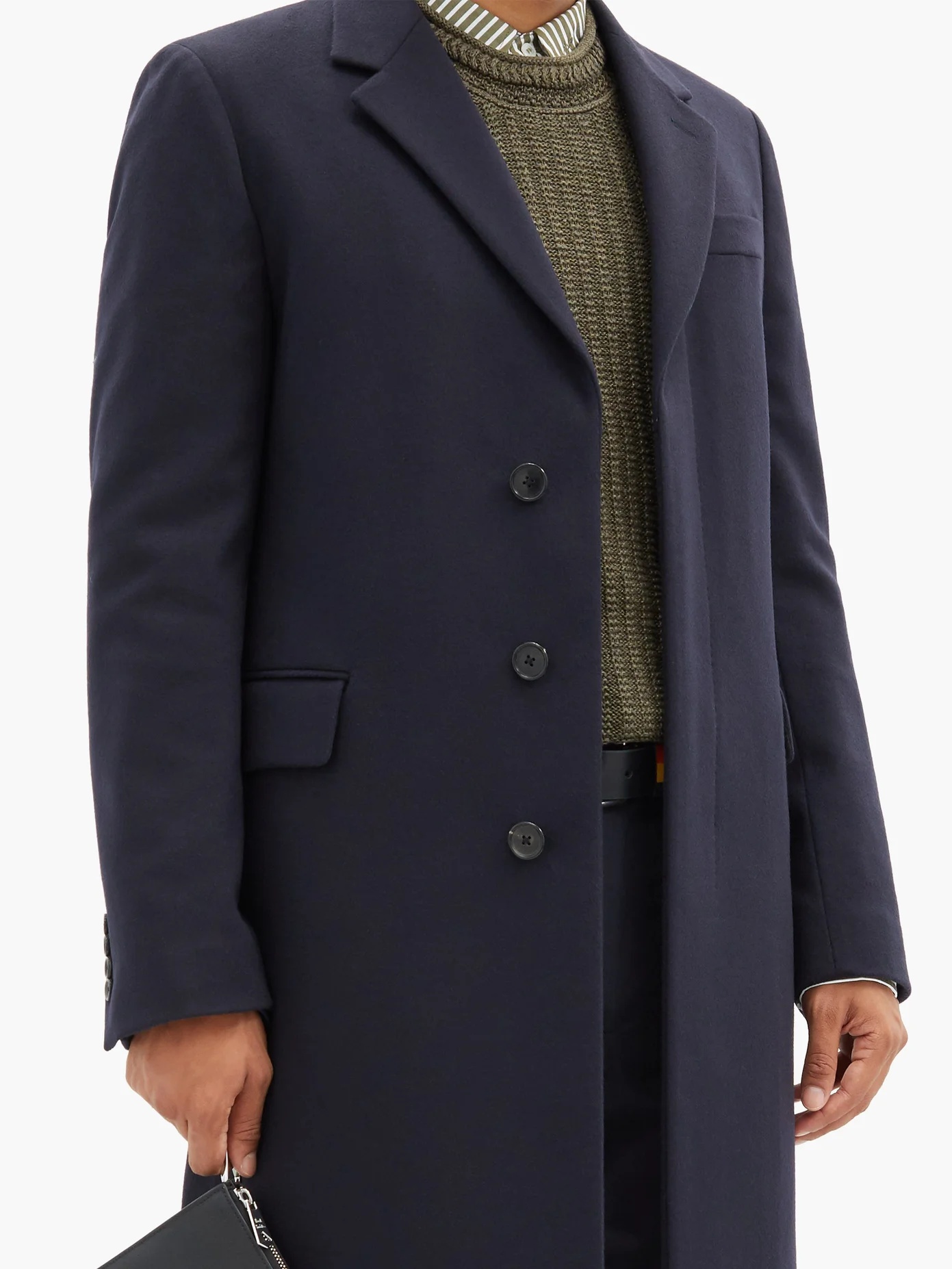 Single-breasted wool-blend overcoat - 6