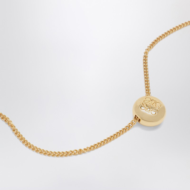 Loewe Anagram Pebble Necklace In Gold-Plated Silver Women - 2