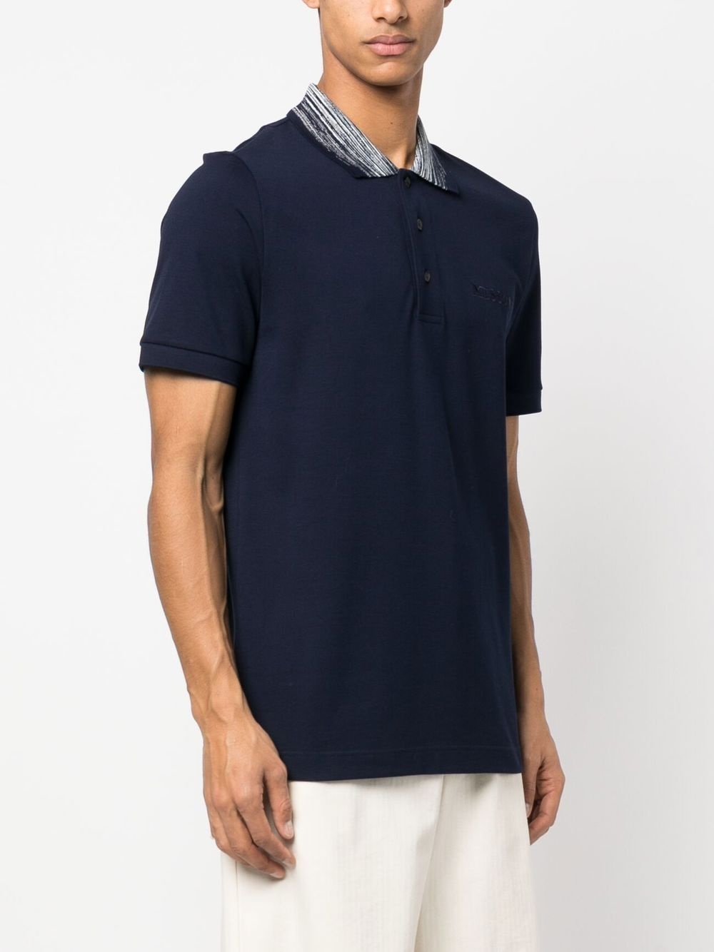 zig-zag collar polo shirt - 3