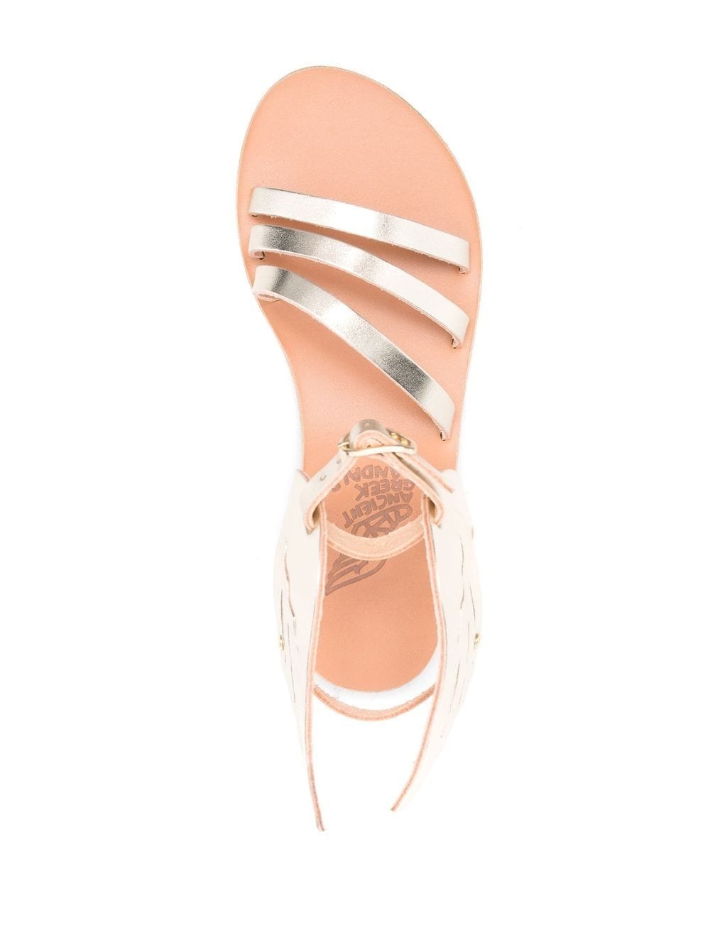 triple-strap leather sandals - 4