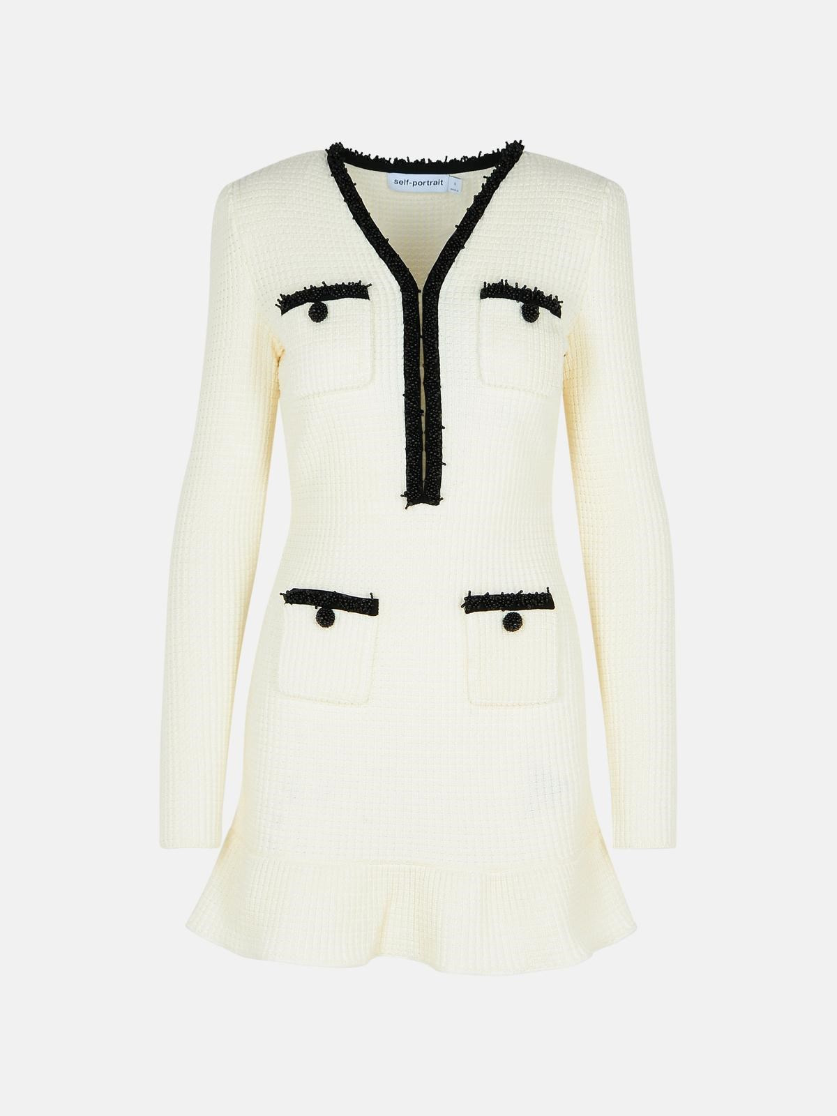 'WAFFLE' DRESS IN WHITE POLYESTER BLEND - 1