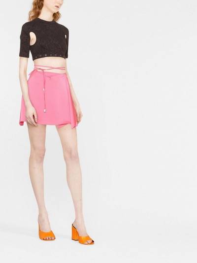 THE ATTICO tied-waist asymmetric mini skirt outlook