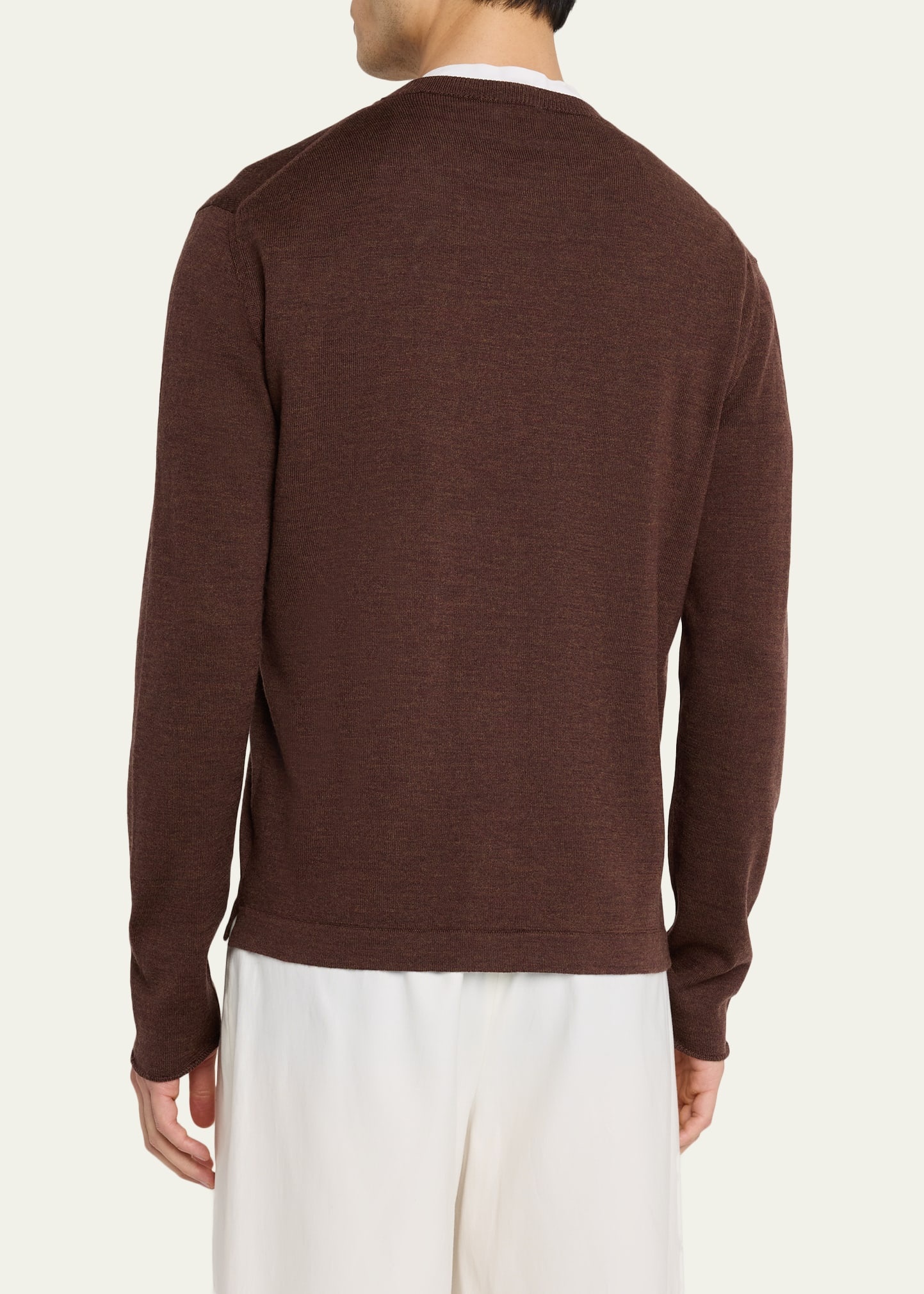Men's Mouline Wool Crewneck Sweater - 3