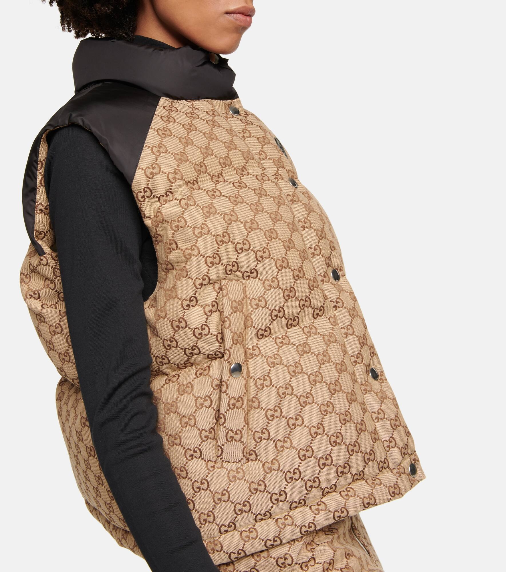 GG cotton canvas down vest - 5