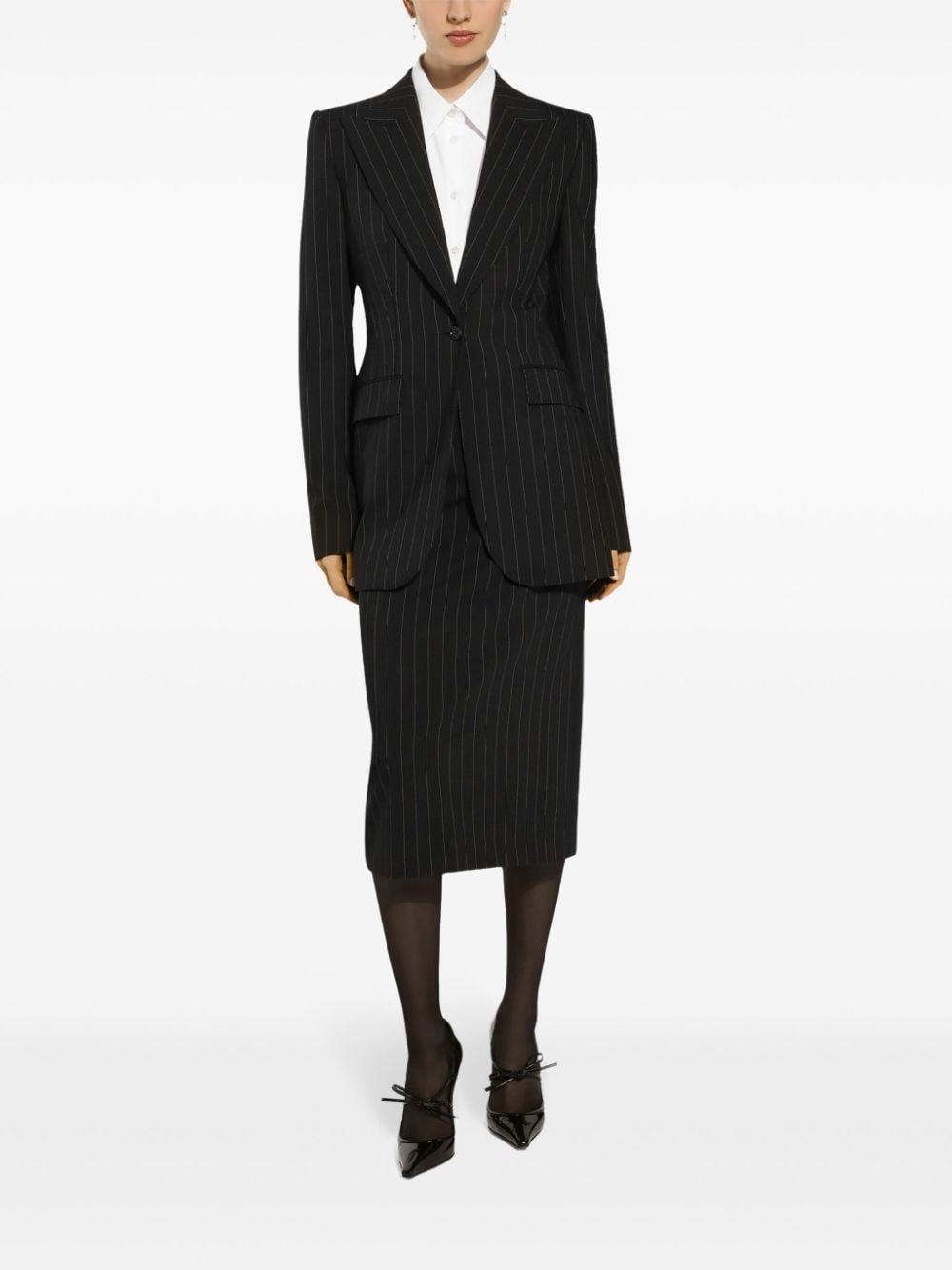 striped long sleeve blazer - 2