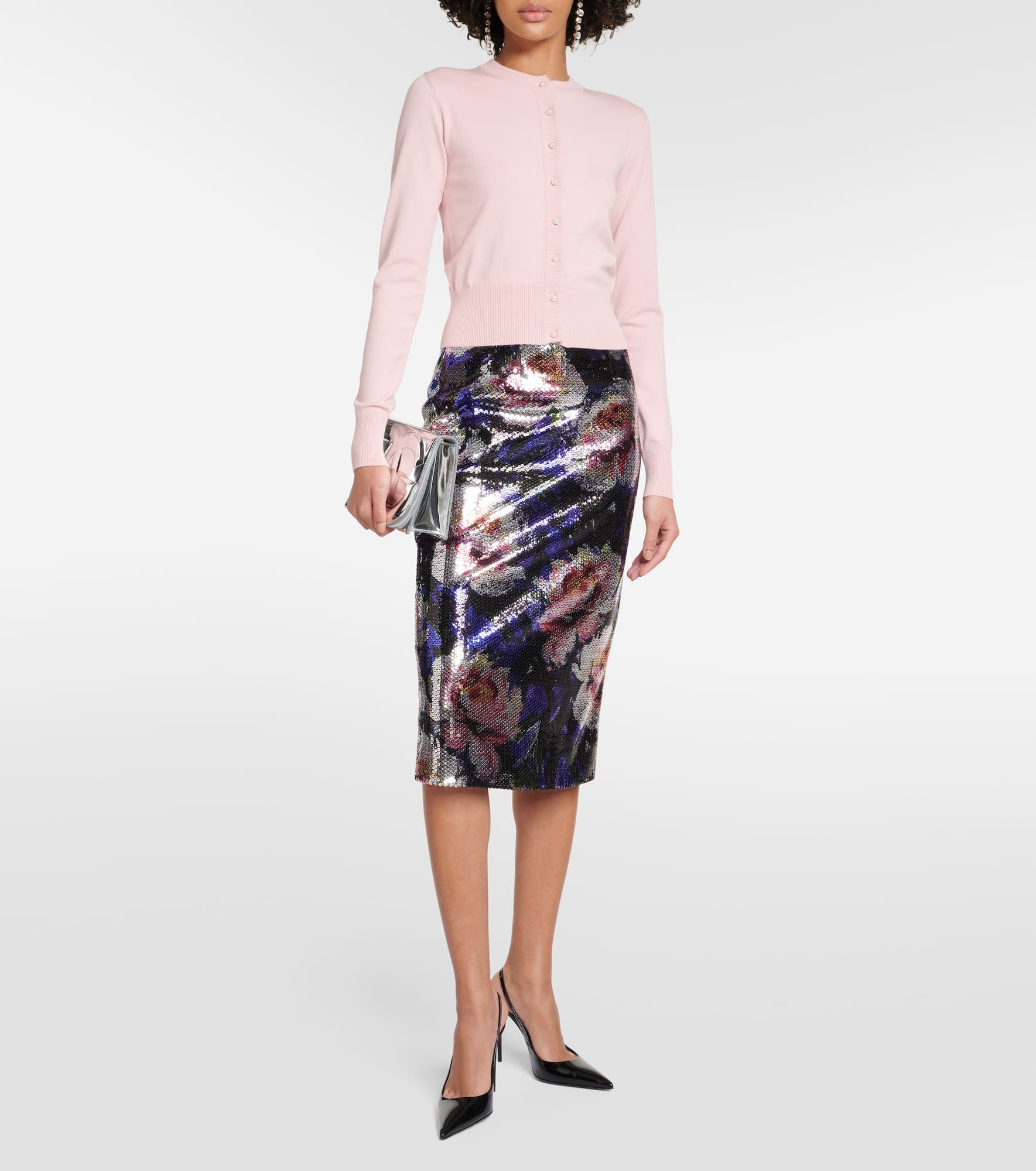 Sequined floral midi skirt - 2