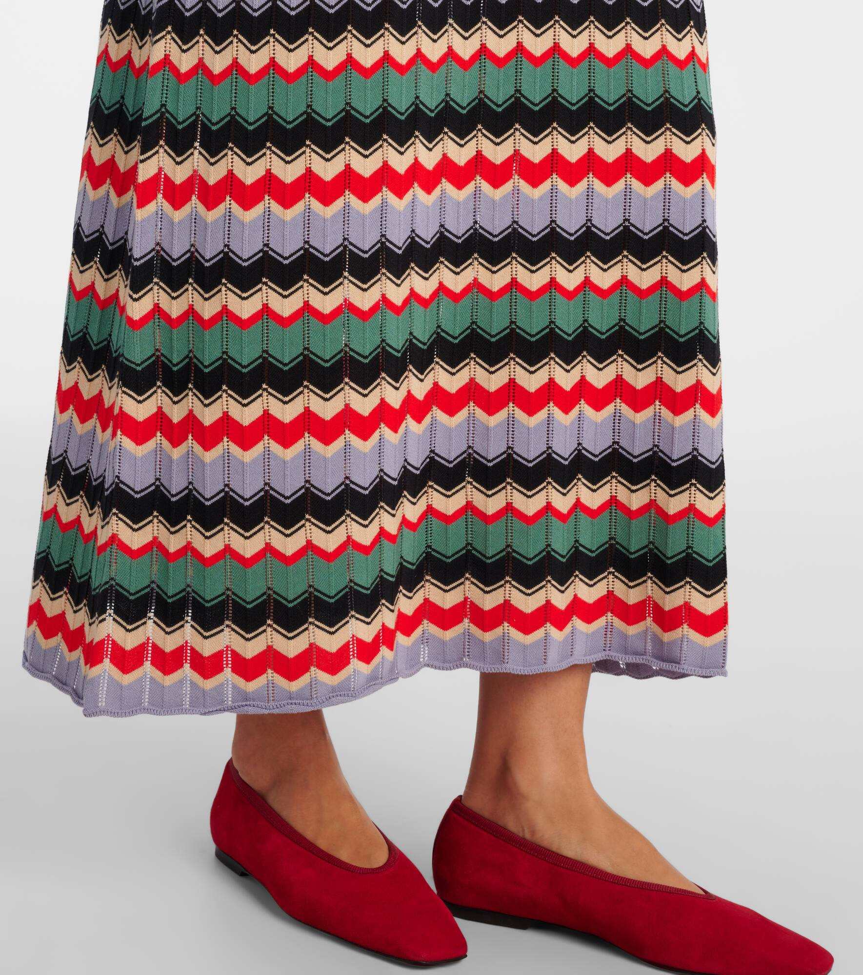 Miller chevron cotton midi dress - 5