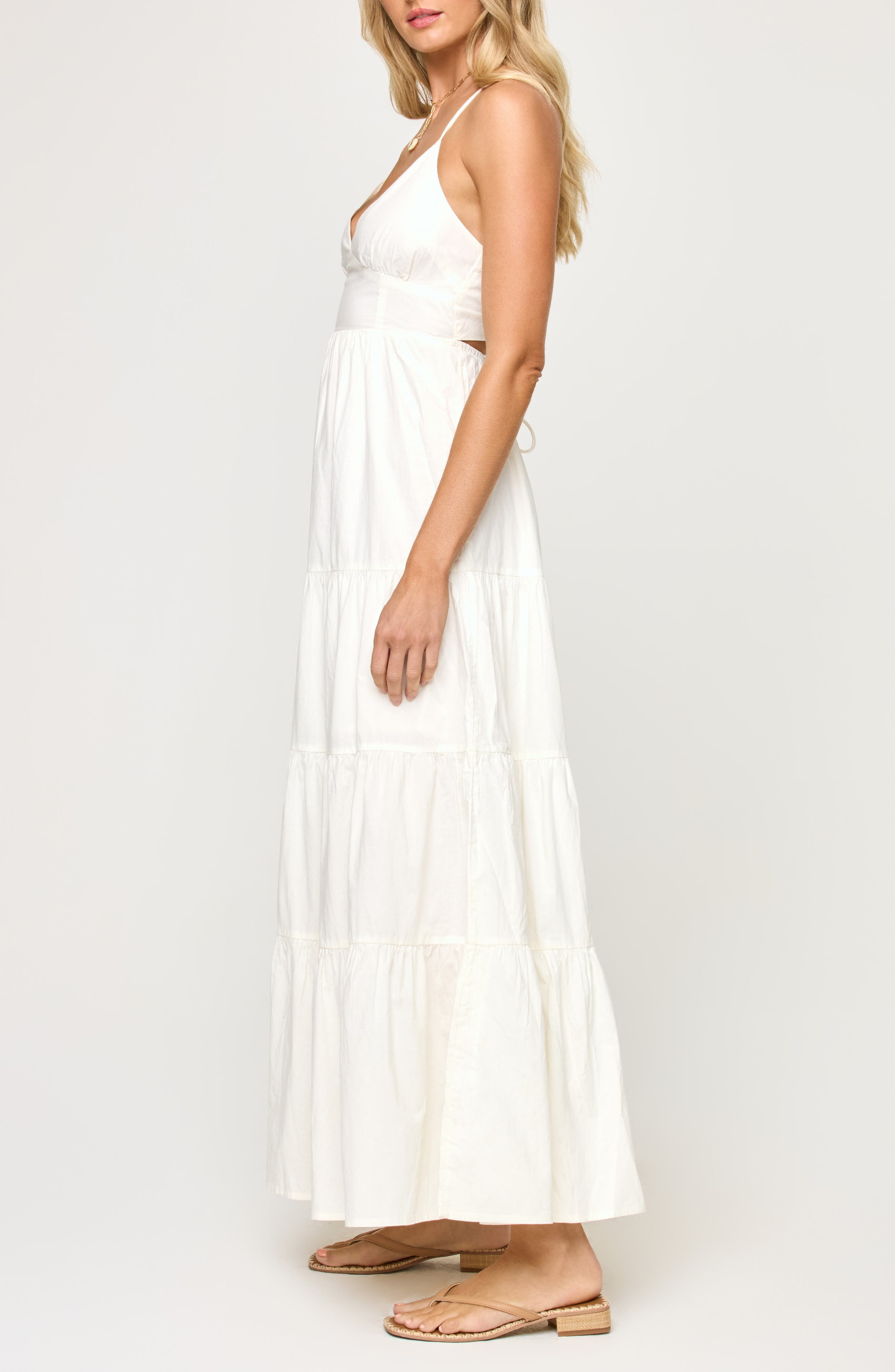 LSPACE Laina Tiered Cotton Poplin Cover-Up Maxi Dress in Cream at Nordstrom - 3