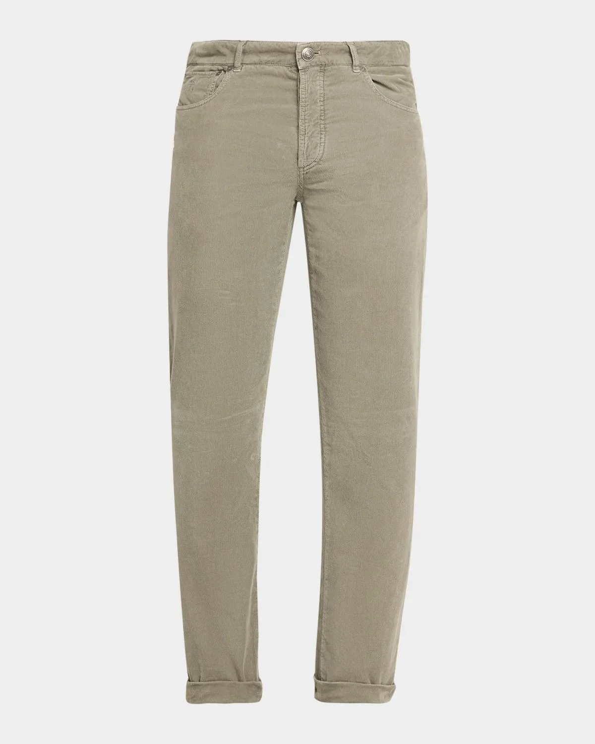 Men's Micro-Corduroy Straight Leg Five-Pocket Pants - 1