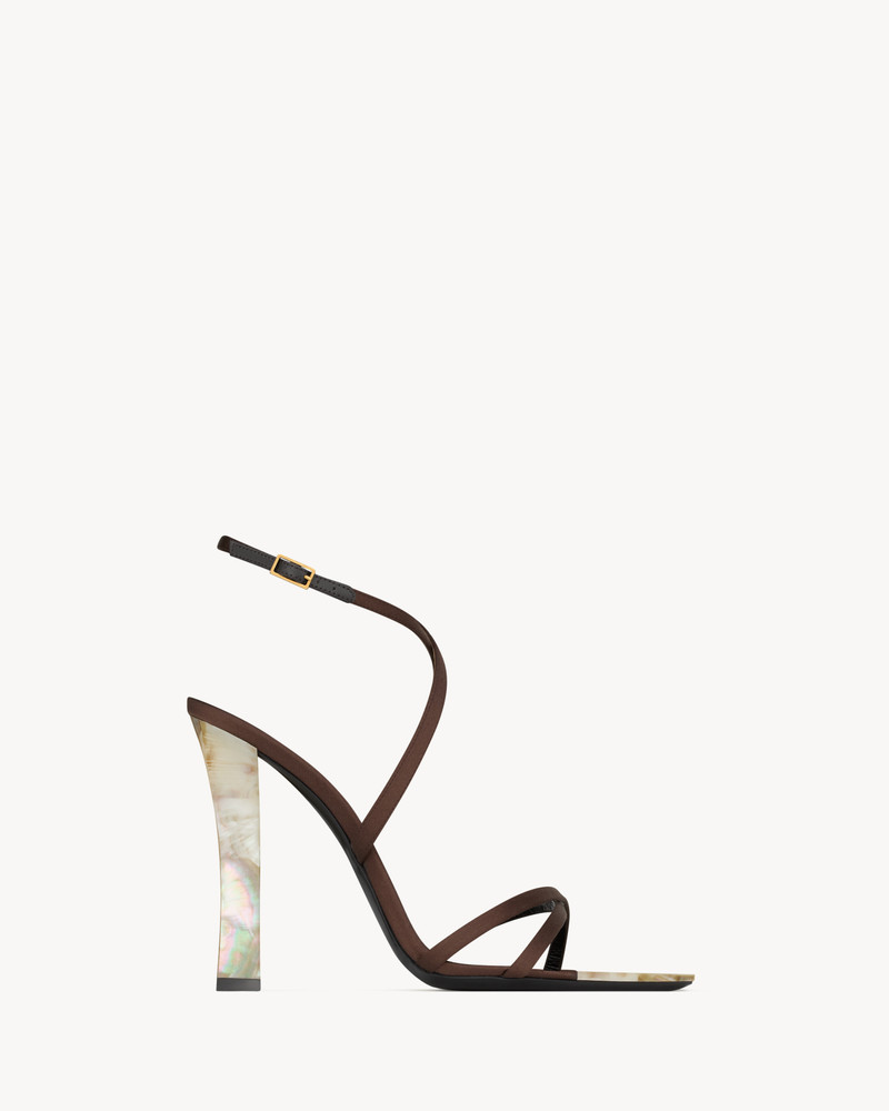 LUTETIA SANDALS IN SATIN CREPE AND MOTHER-OR-PEARL 1