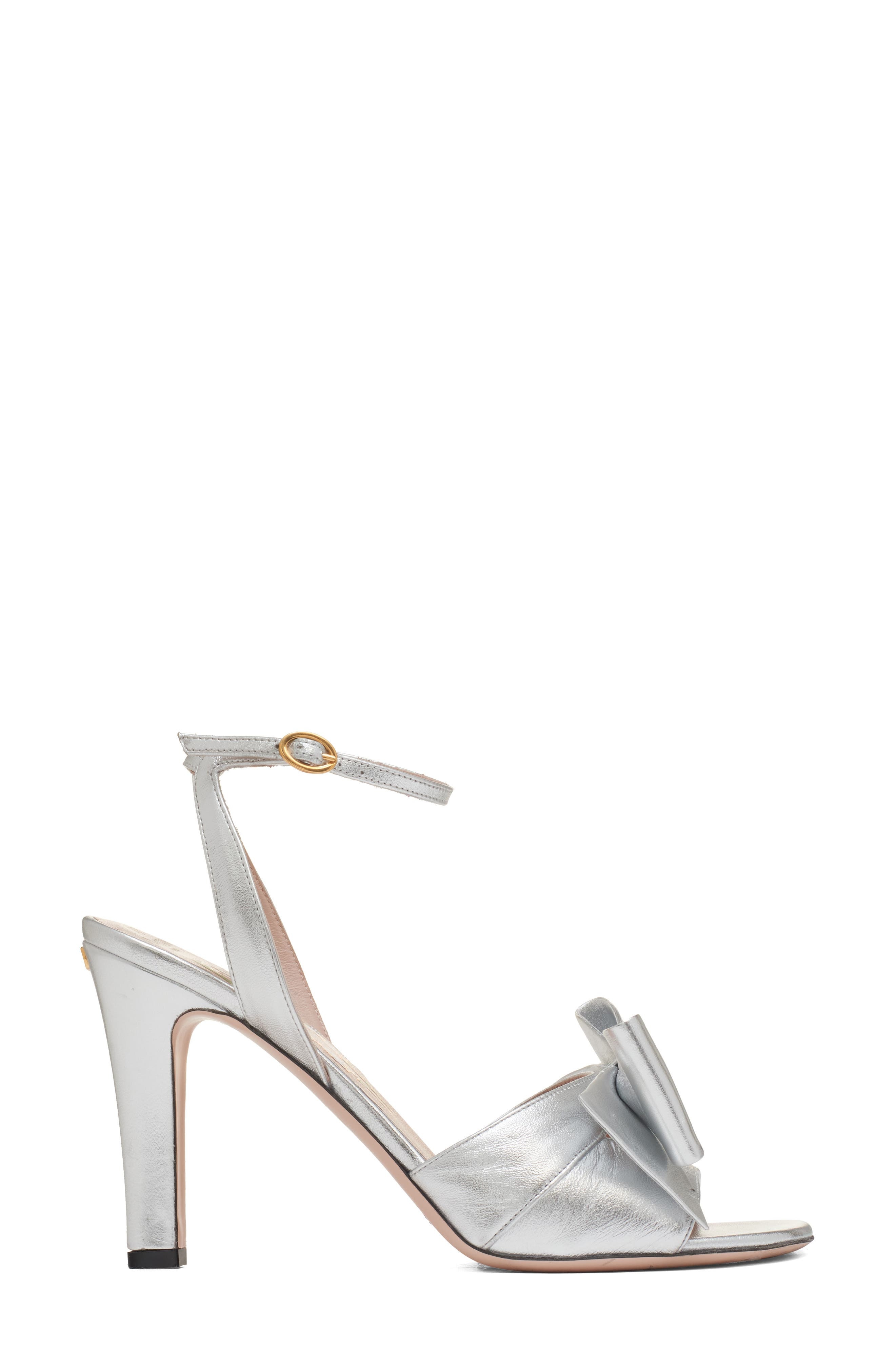 Valentino Garavani Bowow Metallic Ankle Strap Sandal in Silver at Nordstrom - 3