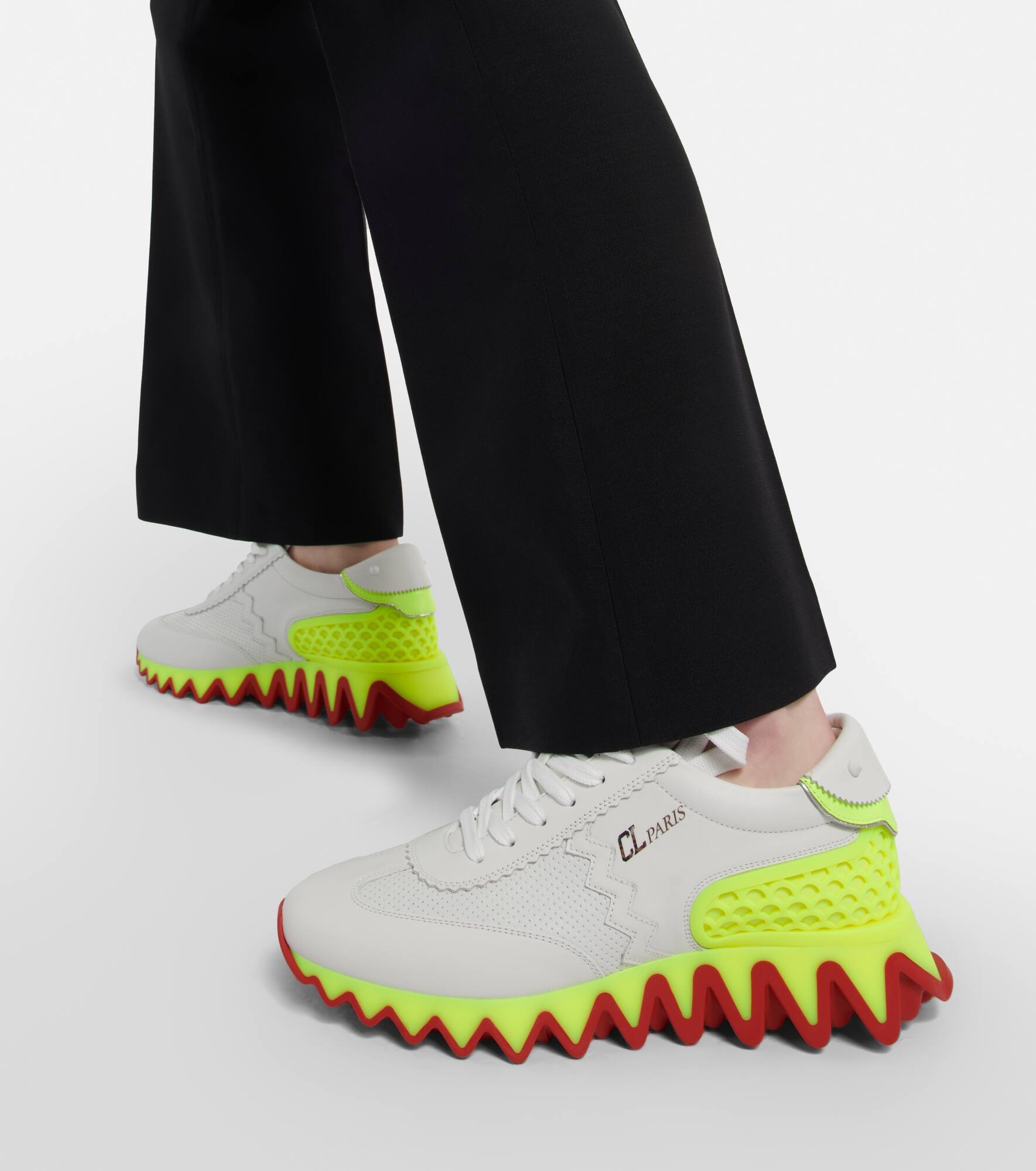 Loubishark leather sneakers - 4