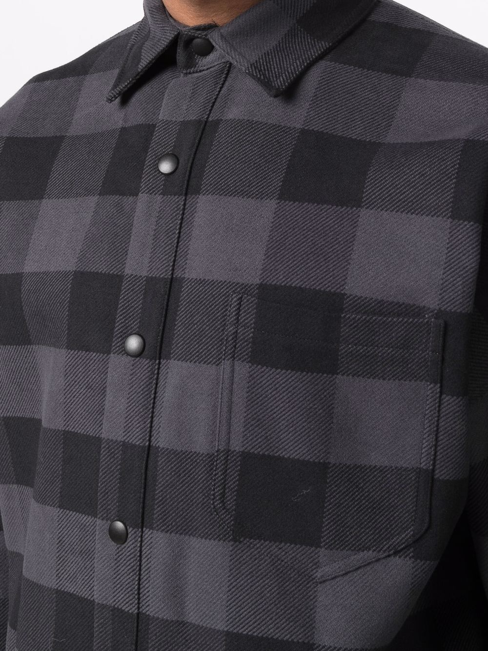 Classic-logo checked overshirt - 5