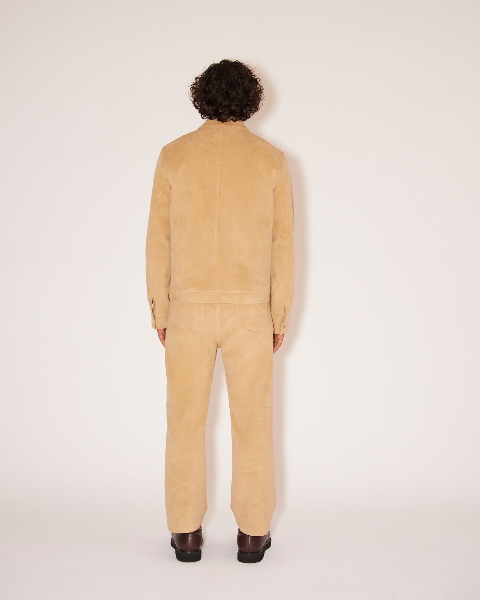 NOR - Vegan suede relaxed straight-leg pants - Beige - 4