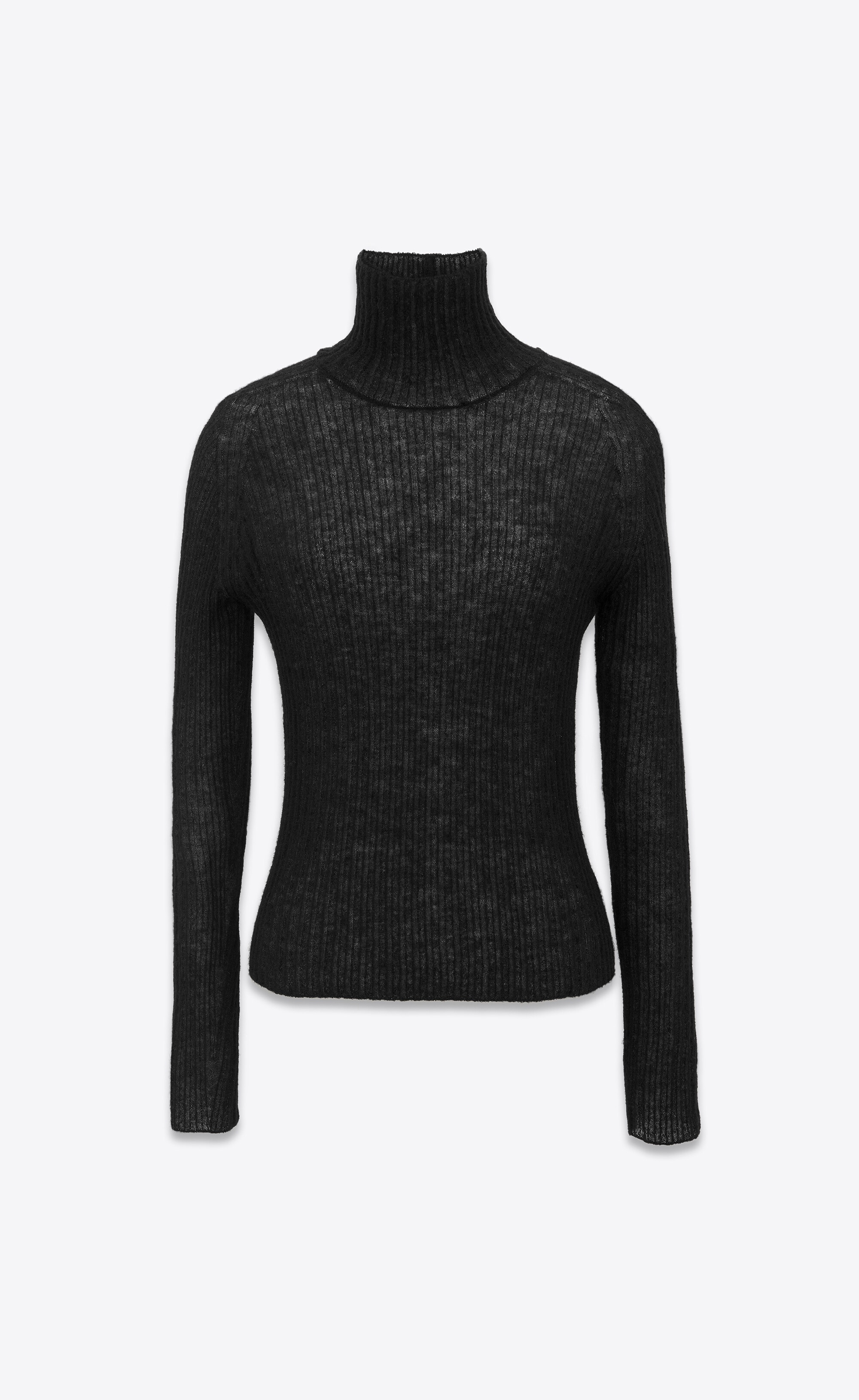 turtleneck top in ribbed knit - 1