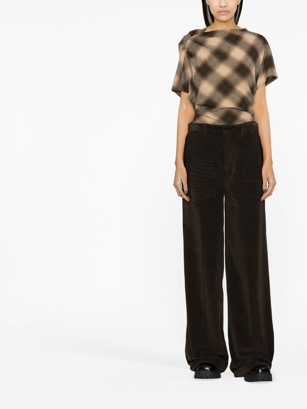 wide-leg corduroy trousers - 2