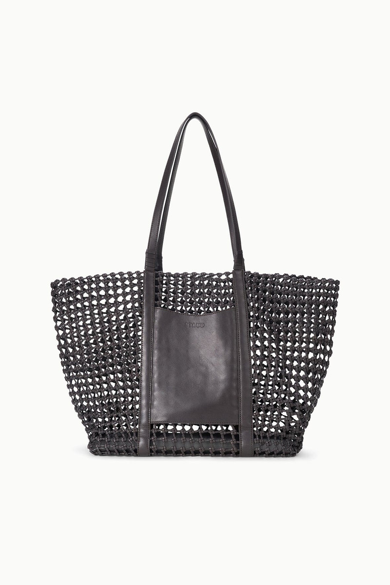 STAUD GETAWAY HAND-KNOTTED TOTE BAG ESPRESSO 1