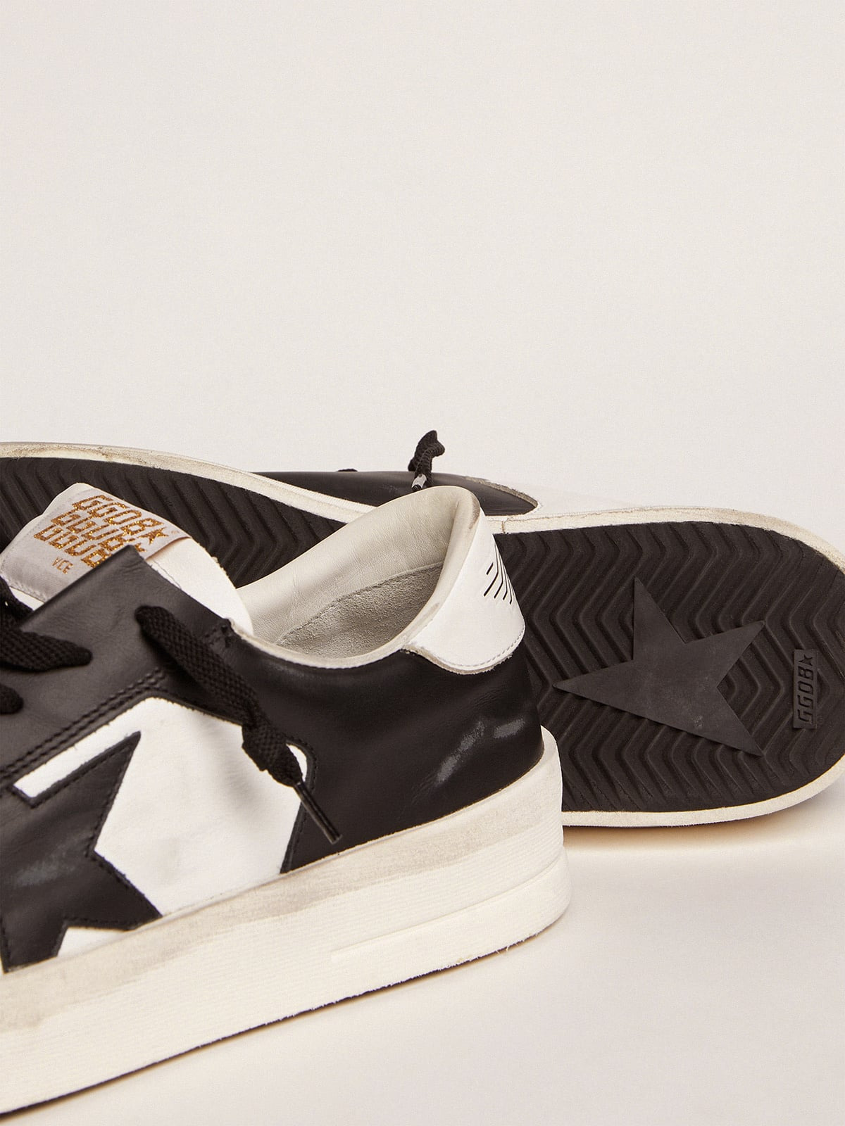 Men's Stardan in white and black leather - 3