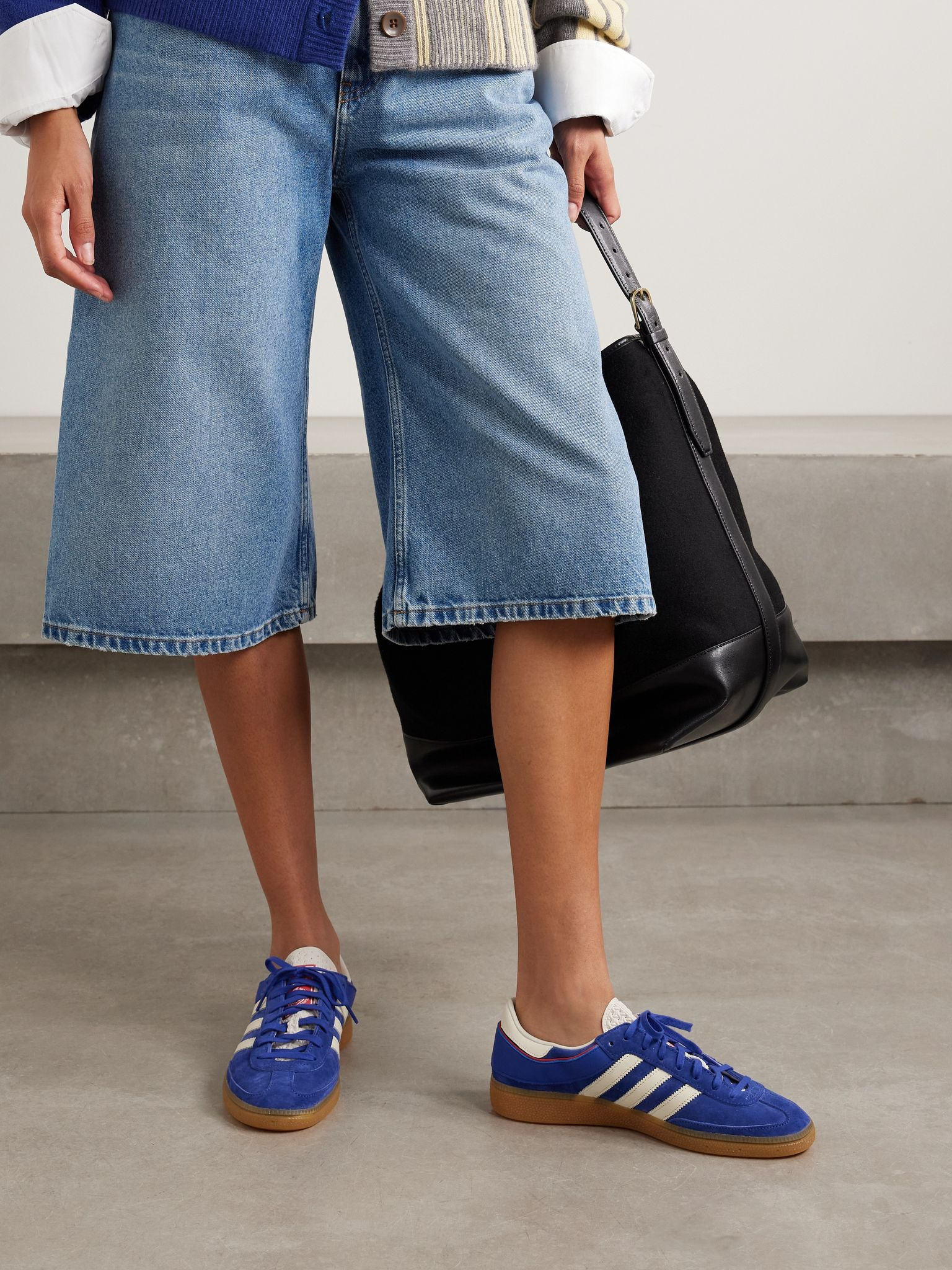 Handball Cup Spezial rubber-trimmed suede and leather sneakers Royal blue - 2