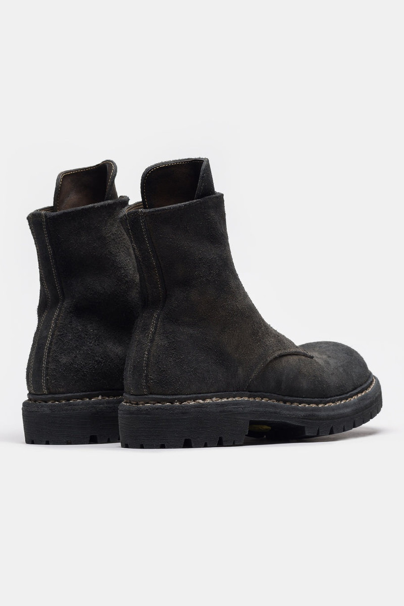 Undercover x Nonnative GR06FRV_N Reverse Horse Leather Center Zip Boot in Charcoal 5