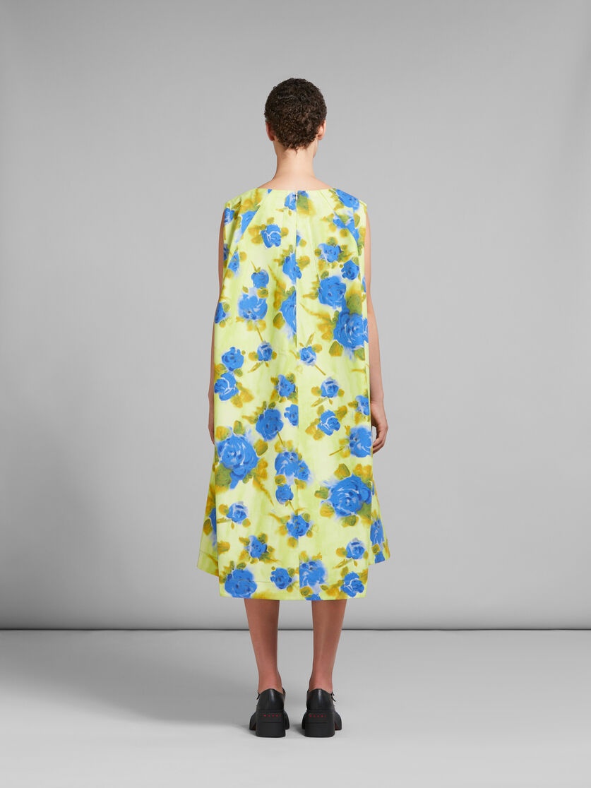 YELLOW CADY COCOON DRESS WITH IDYLL PRINT - 3