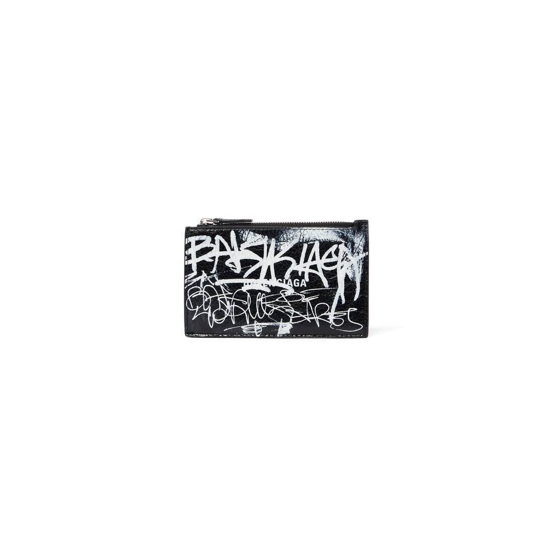 Men's Cash Large Long Coin And Card Holder Graffiti in Black - 1
