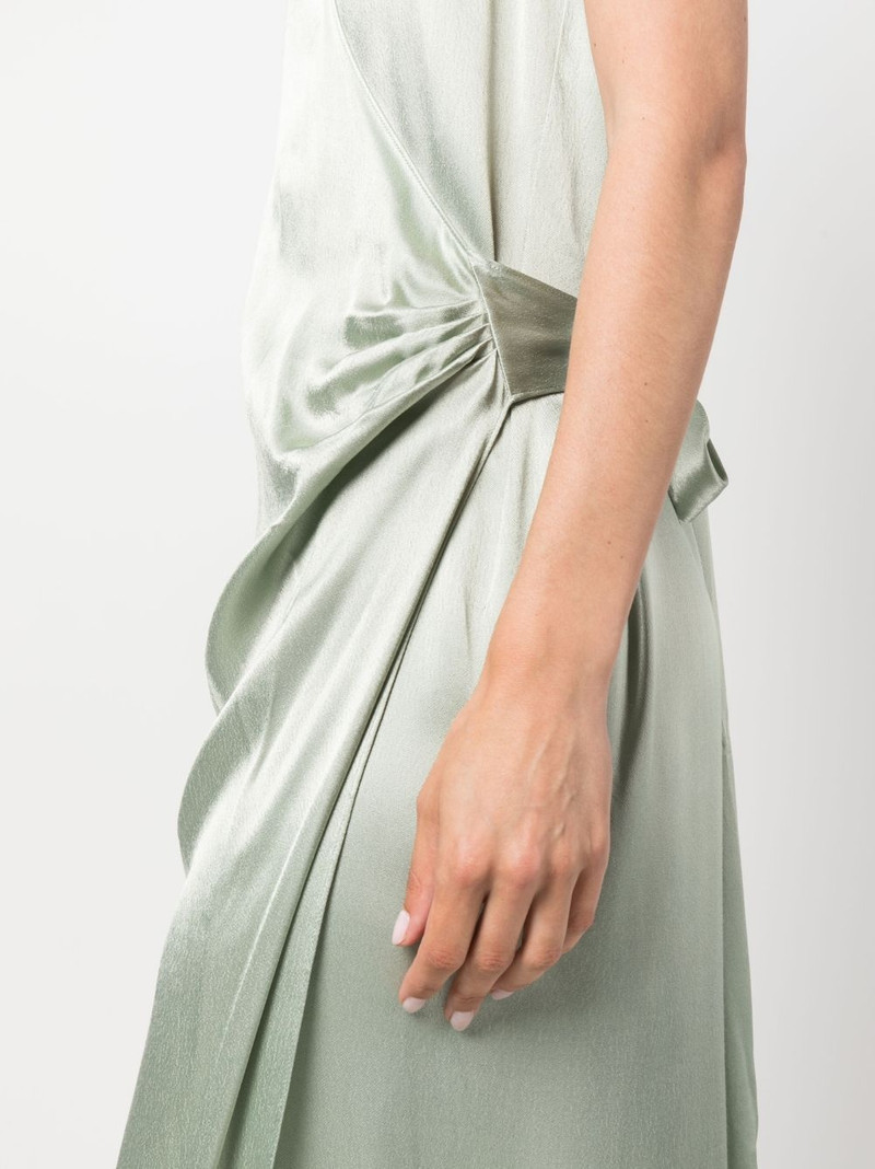 satin-finish V-neck wrap dress 5