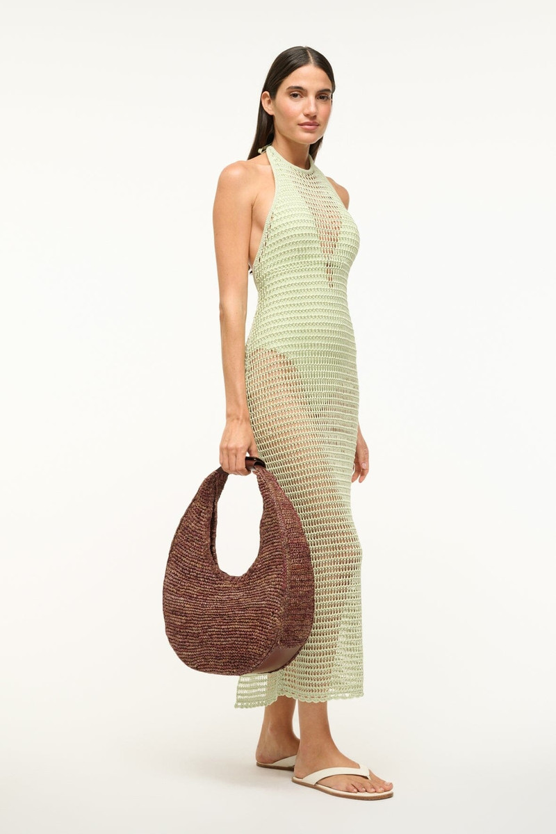 STAUD STAUD LARGE RAFFIA MOON TOTE BAG MAHOGANY outlook