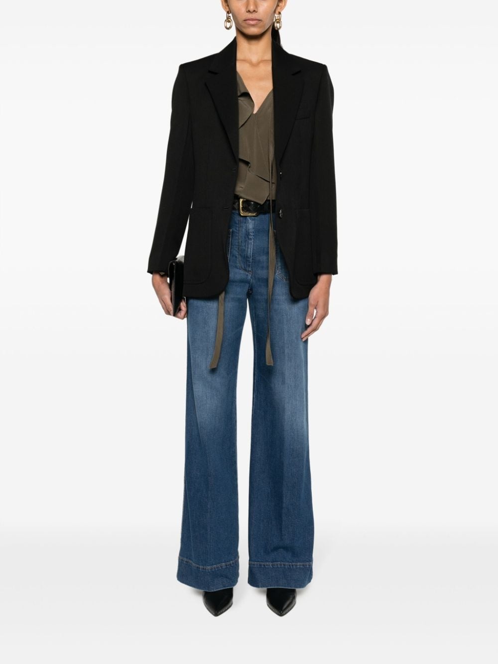 gabardine single-breasted blazer - 2