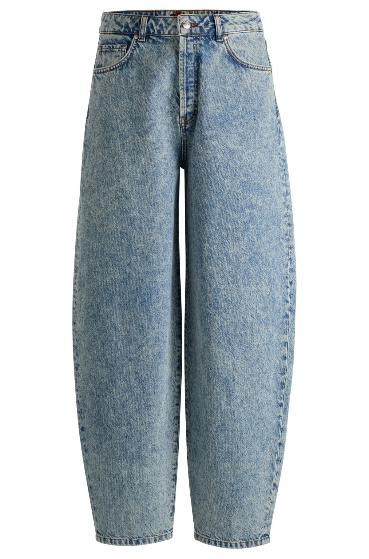 BLUE STRAIGHT-FIT JEANS WITH WIDE LEG - 1