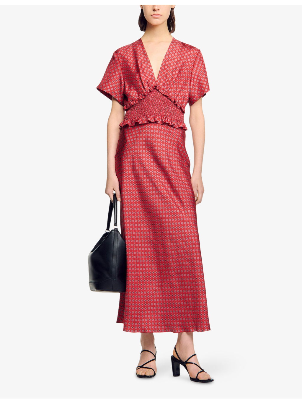 Scarf-Print V-Neck Woven Maxi Dress - 2