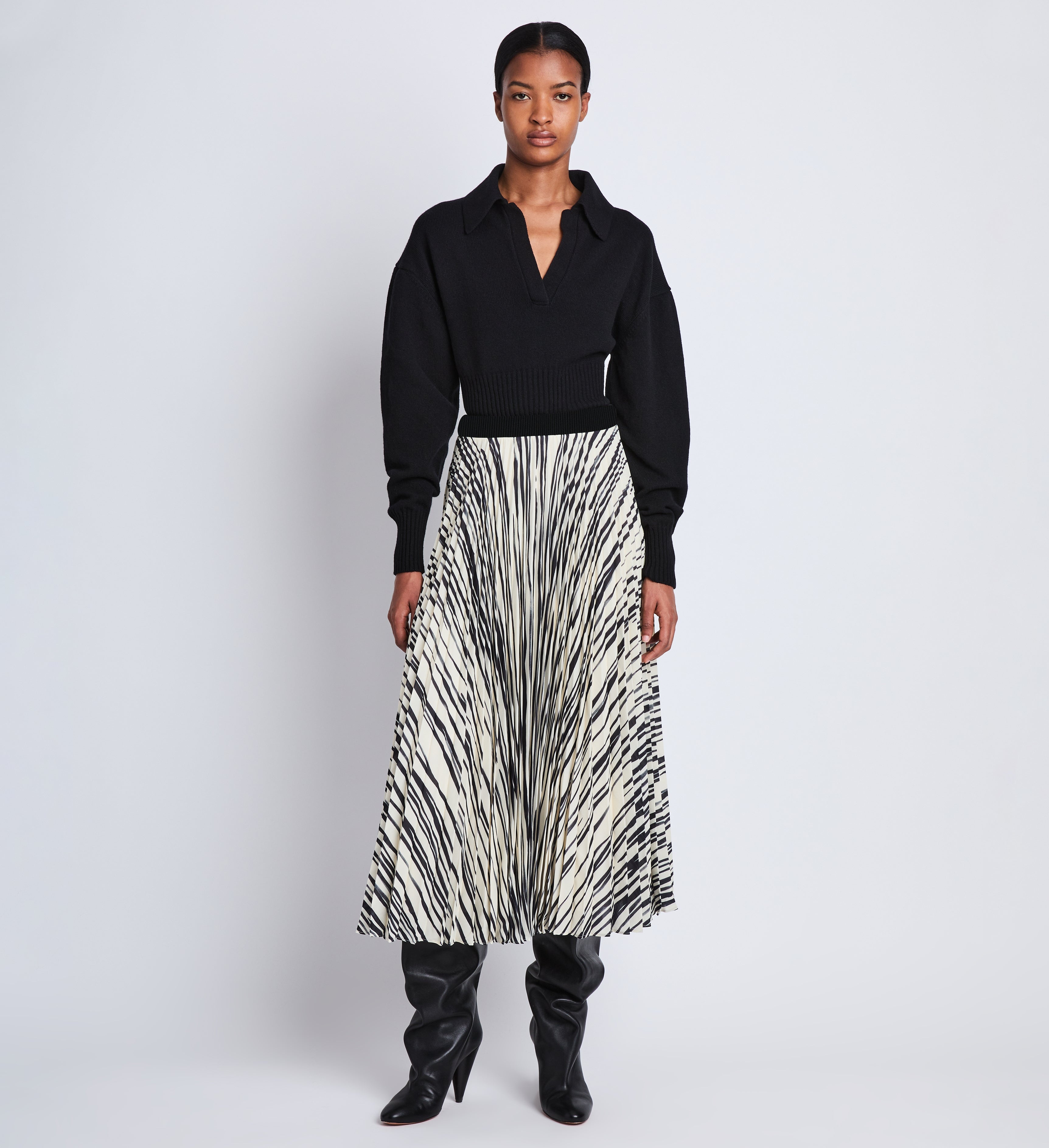 Korine Skirt in Printed Sheer Pleated Chiffon - 2