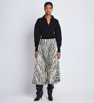Proenza Schouler Korine Skirt in Printed Sheer Pleated Chiffon outlook