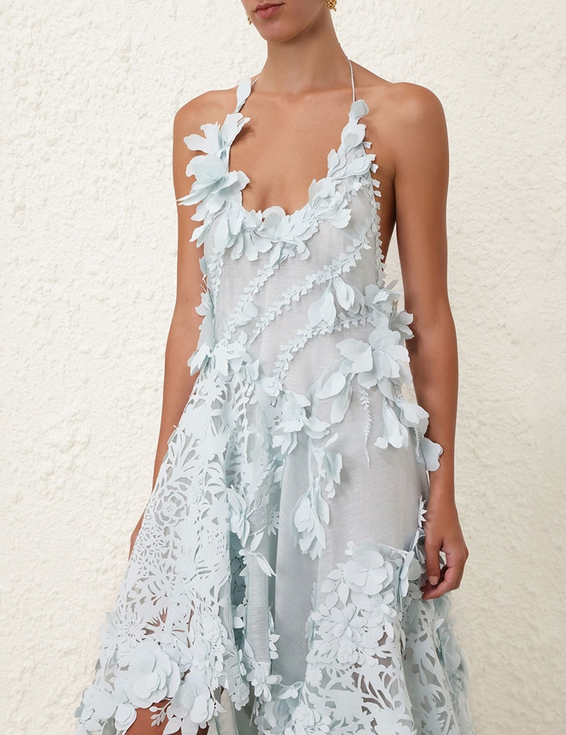 NATURA LASERCUT HALTER DRESS 5