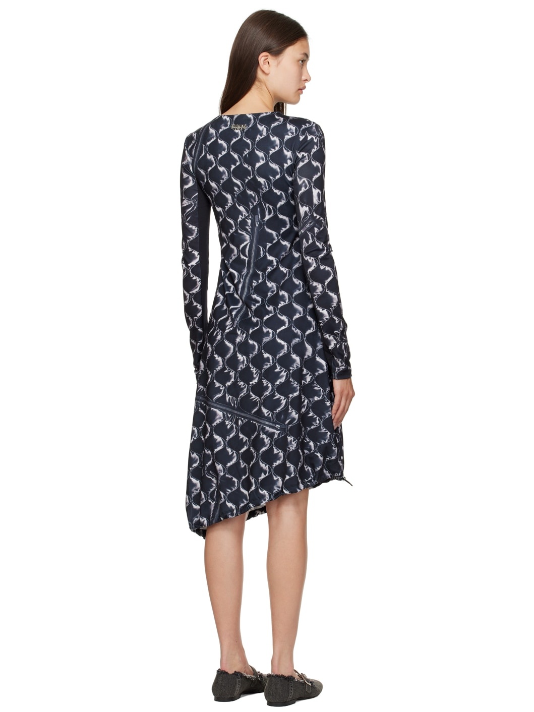 Black Quilting Midi Dress - 3