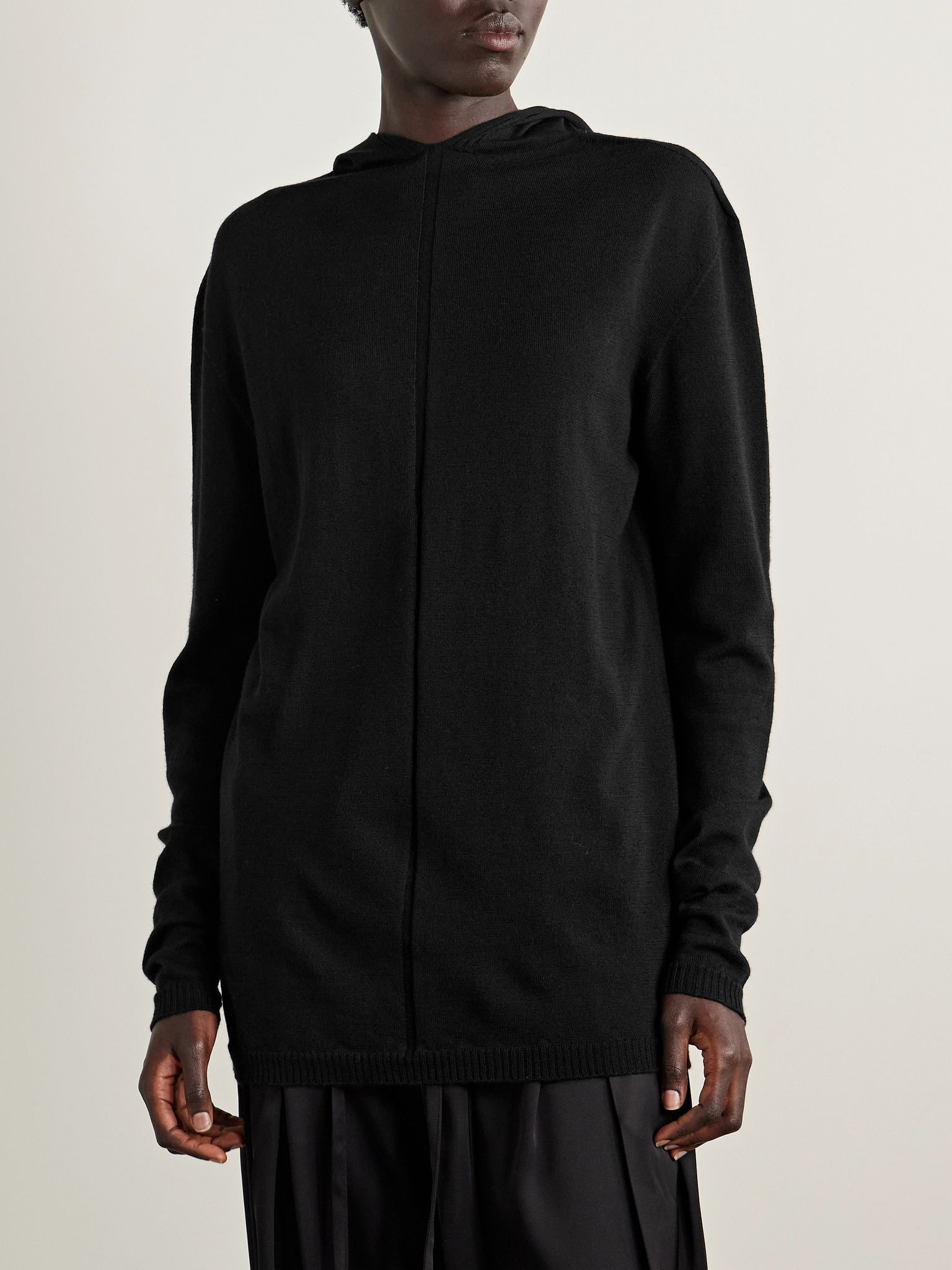 Maglia wool hoodie Black - 3