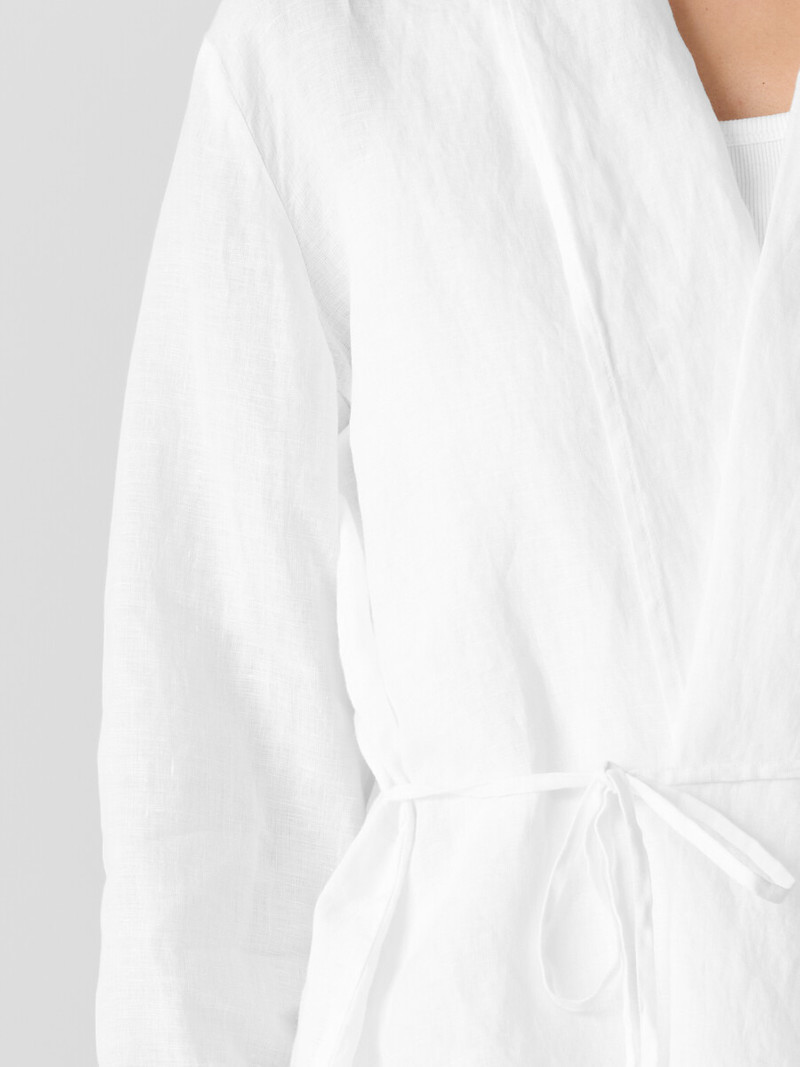 Organic Handkerchief Linen High Collar Jacket 5