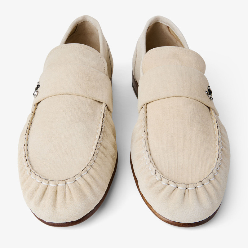 Ellis Loafer Bone Etched Velvet Suede Loafers 3