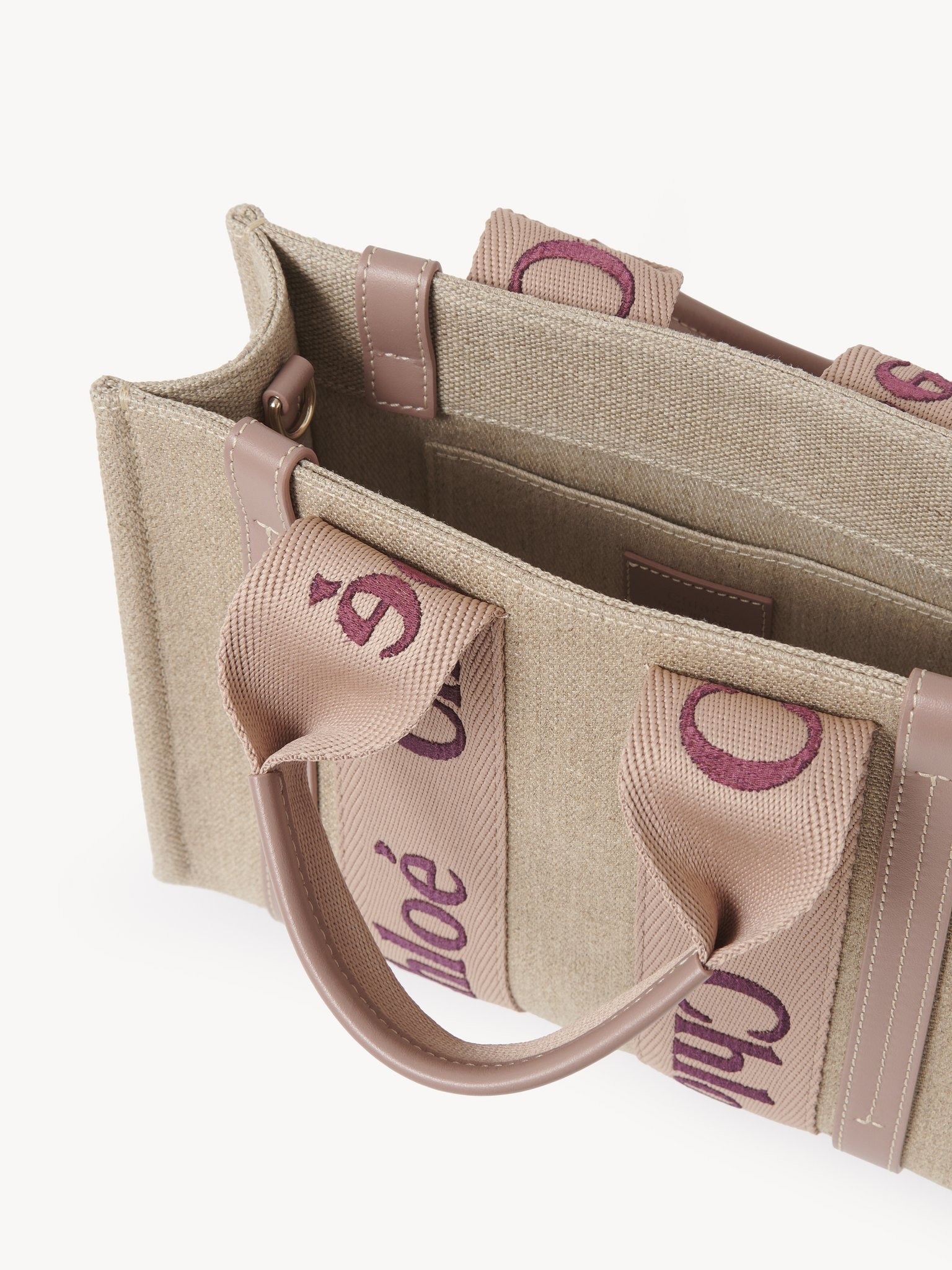 SMALL WOODY TOTE BAG IN LINEN - 4