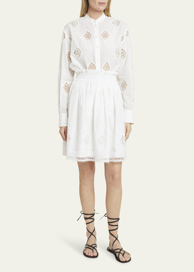 Erdem Lace-Embroidered Gathered-Waist Skirt outlook