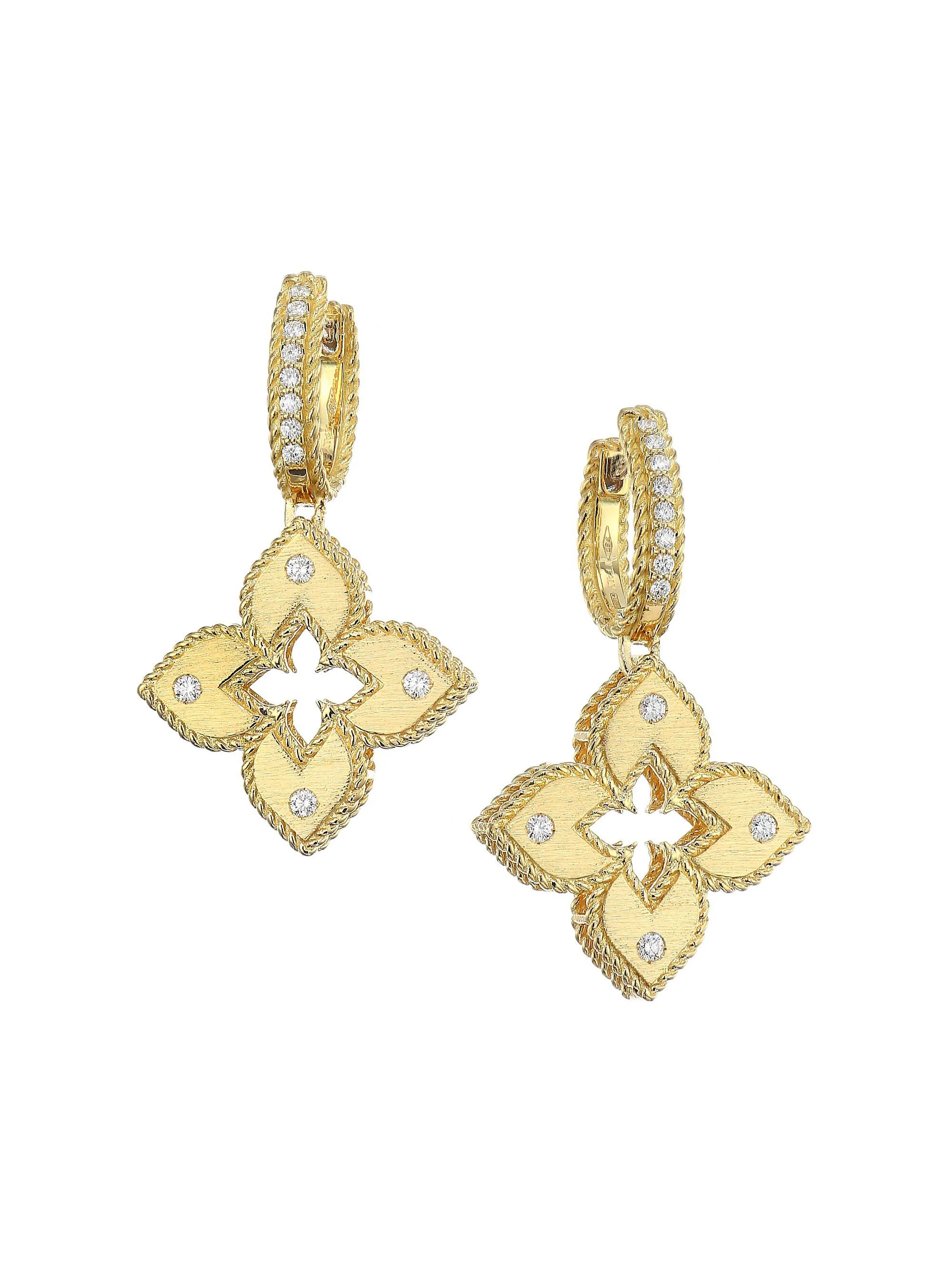 Women's Venetian Princess 18K Yellow Gold & 0.23 TCW Diamond Huggie Drop Earrings - Gold - 1