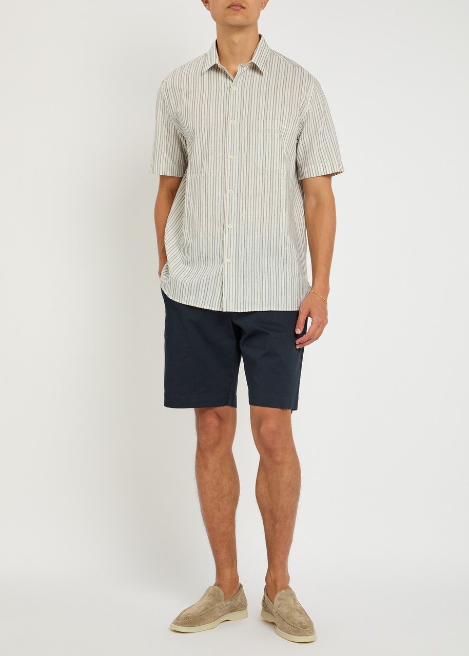 Sunspel Striped Embroidered Cotton Shirt - 4