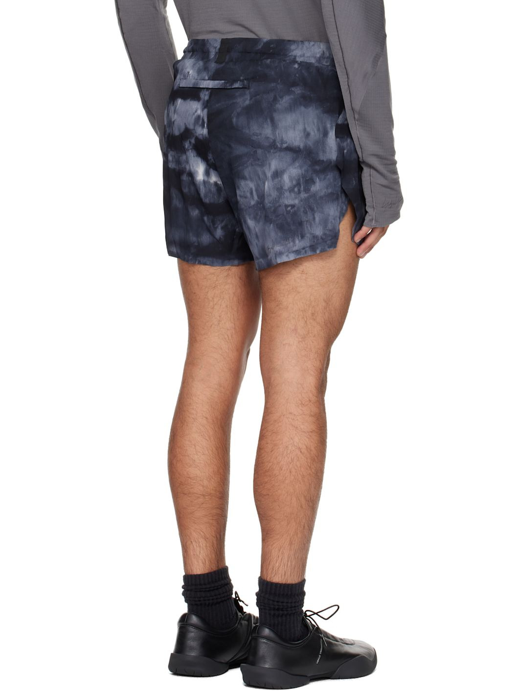 Black & Gray AOP Running Shorts - 3