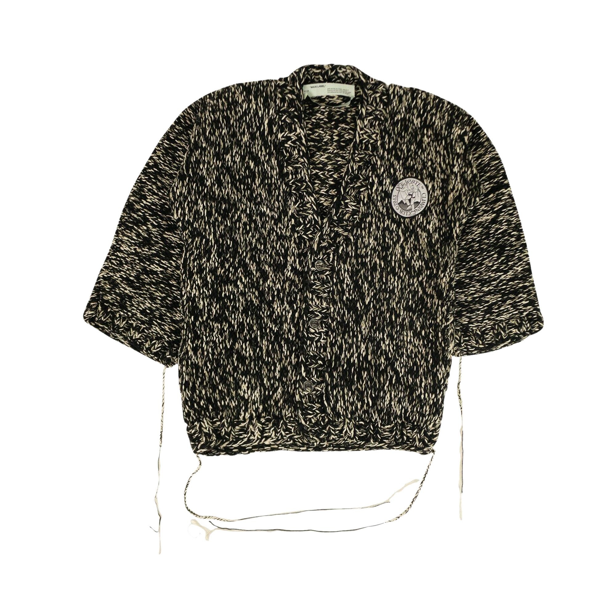 Off-White Rope Knit Cardigan 'Black/White' - 1