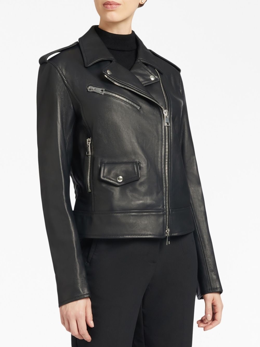 Amelia notched-lapels biker jacket - 3