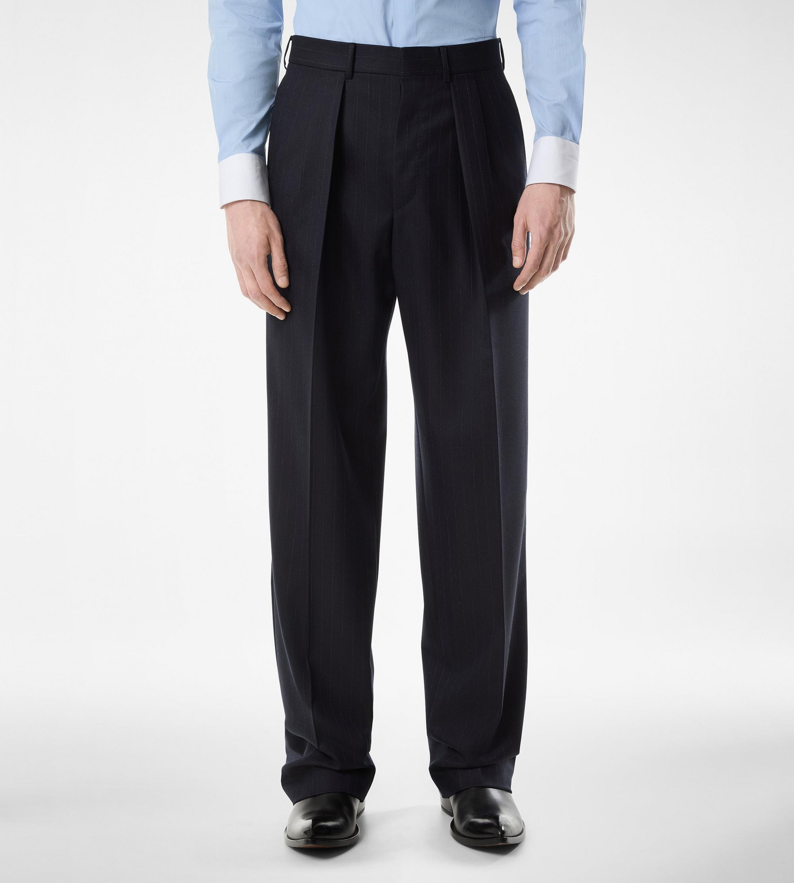 SUBTLE PINSTRIPE DOUBLE PLEAT PANT - 4