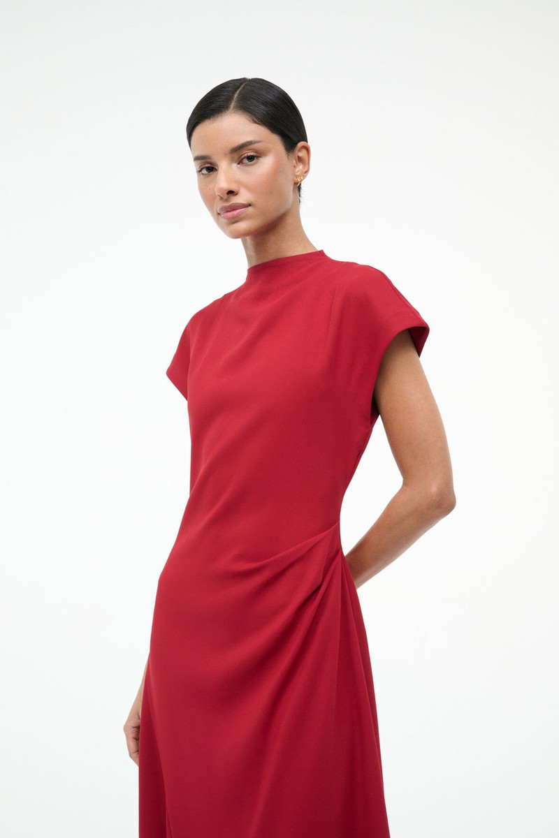 STAUD STAUD ZAYA DRESS POMEGRANATE outlook