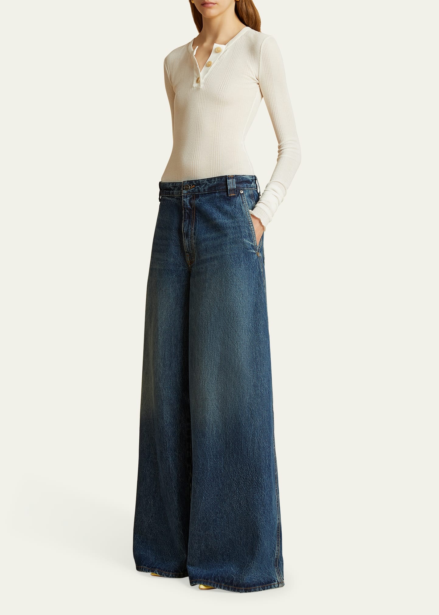 KHAITE Jacob Wide-Leg Jean | bergdorfgoodman | REVERSIBLE