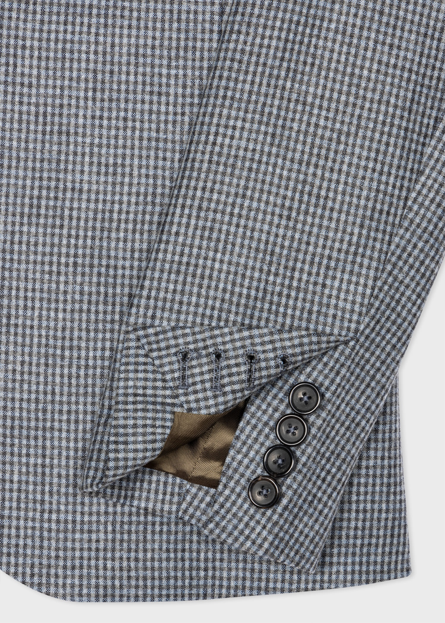 Wool-Blend Micro Check Blazer - 3